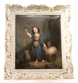 19th Century German Porcelain Painted Plaque