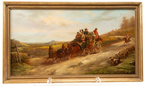 John Charles Maggs, British 1819 - 1896 , The Old Coaching , Oil on Canvas