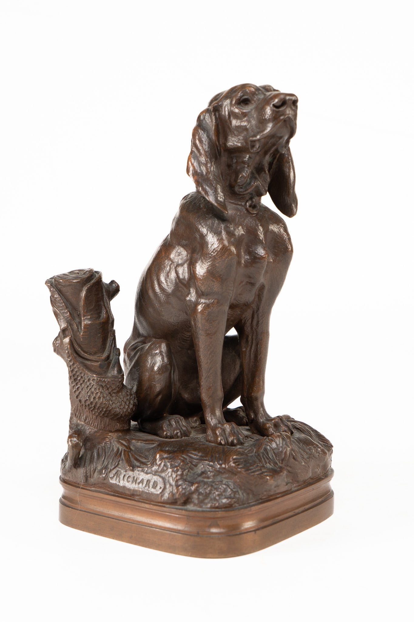 Late 19th C French Bronze Model of a Hound, After Alfred Pierre Richard Circa 1880 (1 of 3)