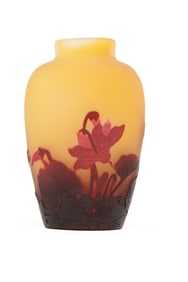 Galle Floral Cameo Art Glass Vase