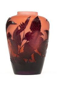 Galle Cameo Floral Art Glass Vase