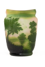 Weis Cameo Glass Landscape Vase