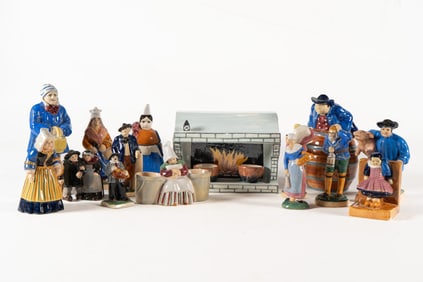 Lot of 15 French Faience Figures by Andre Galland