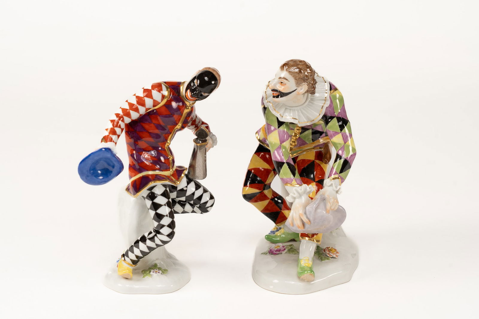 A Pair of Meissen Porcelain Harlequin Figures, German Early 20th century (1 of 7)