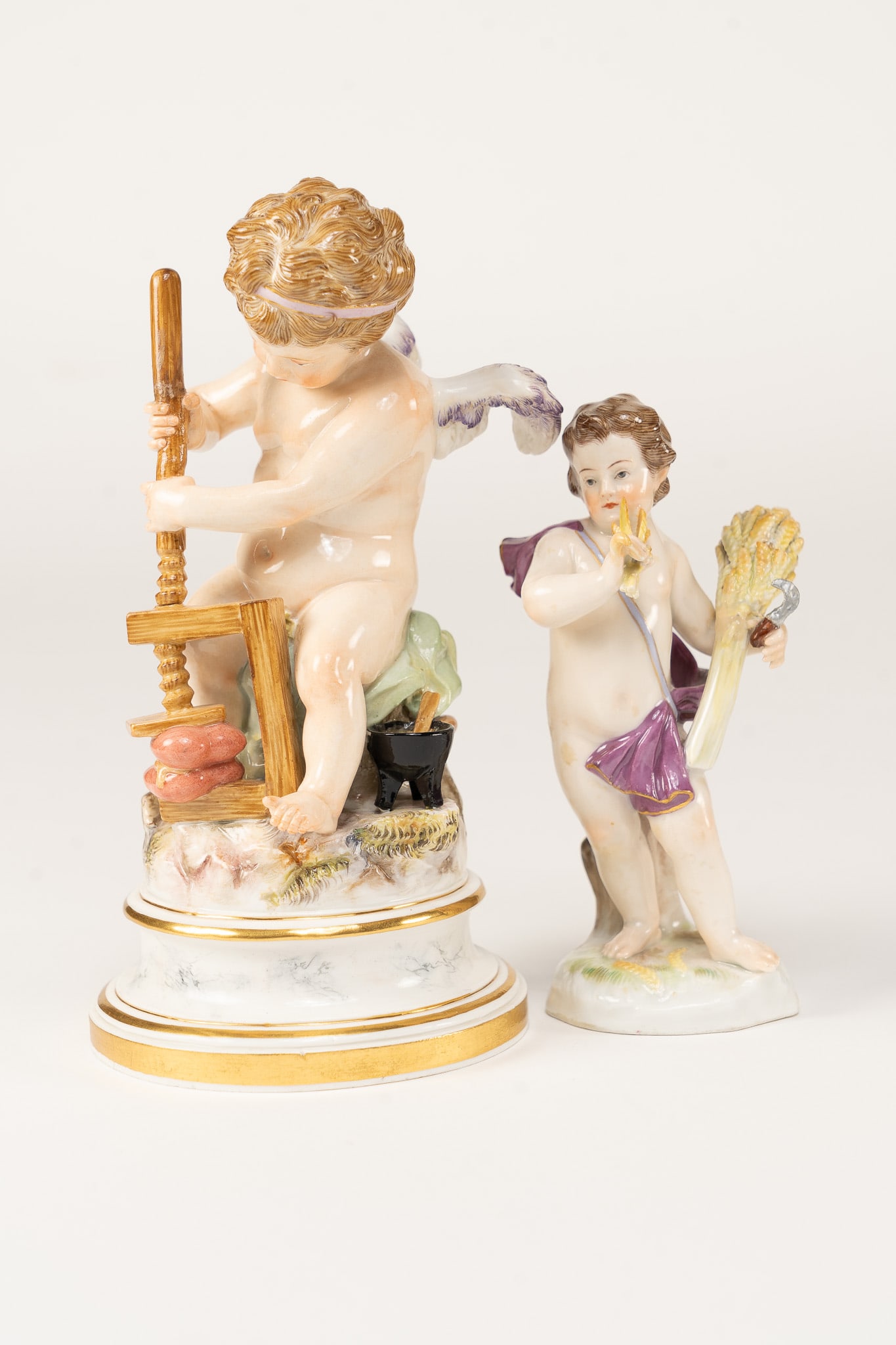 Pair of Meissen Porcelain Cherub Putti Figures (1 of 8)
