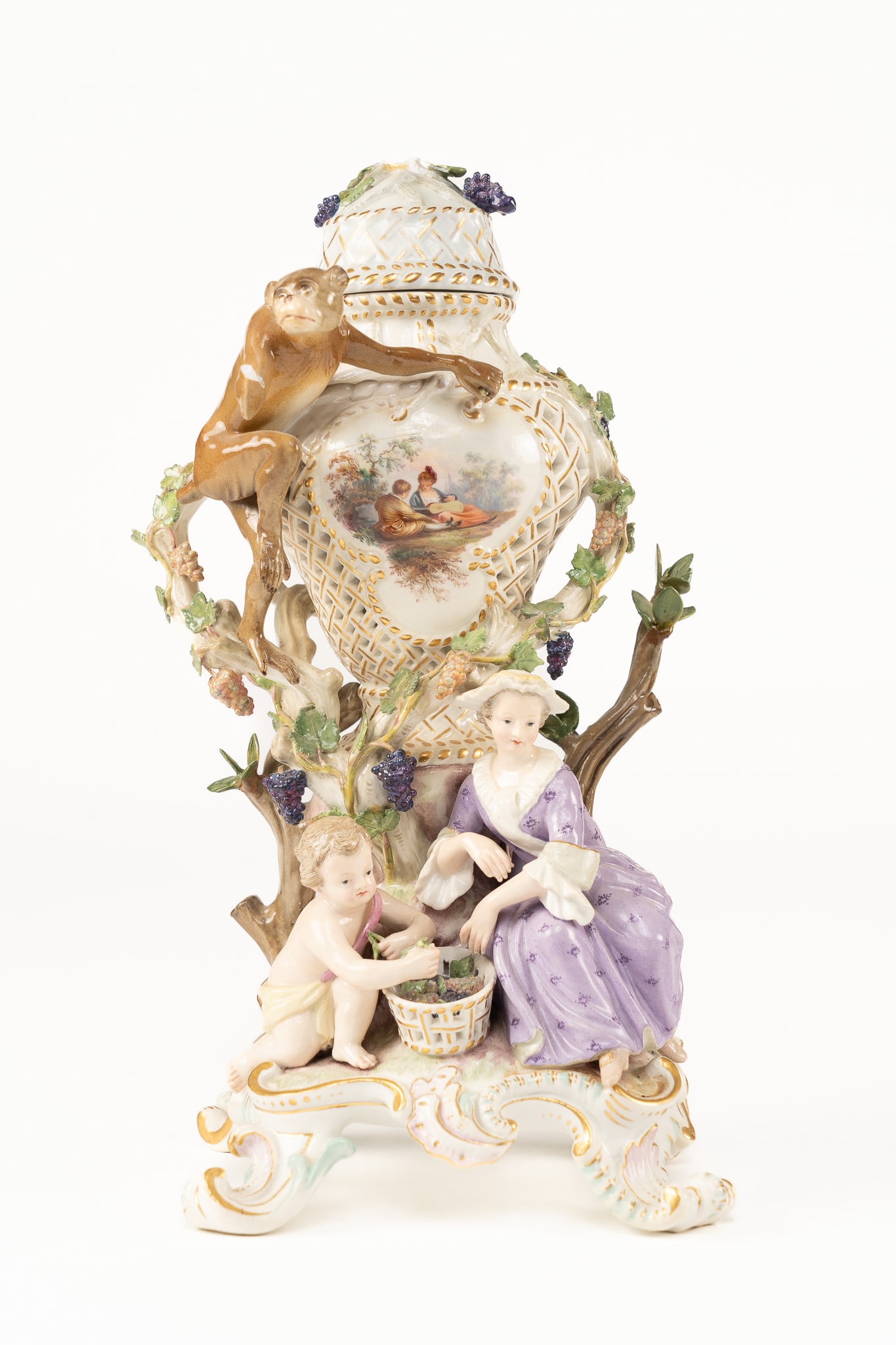 Meissen Porcelain Potpourri Monkey Vase (1 of 5)