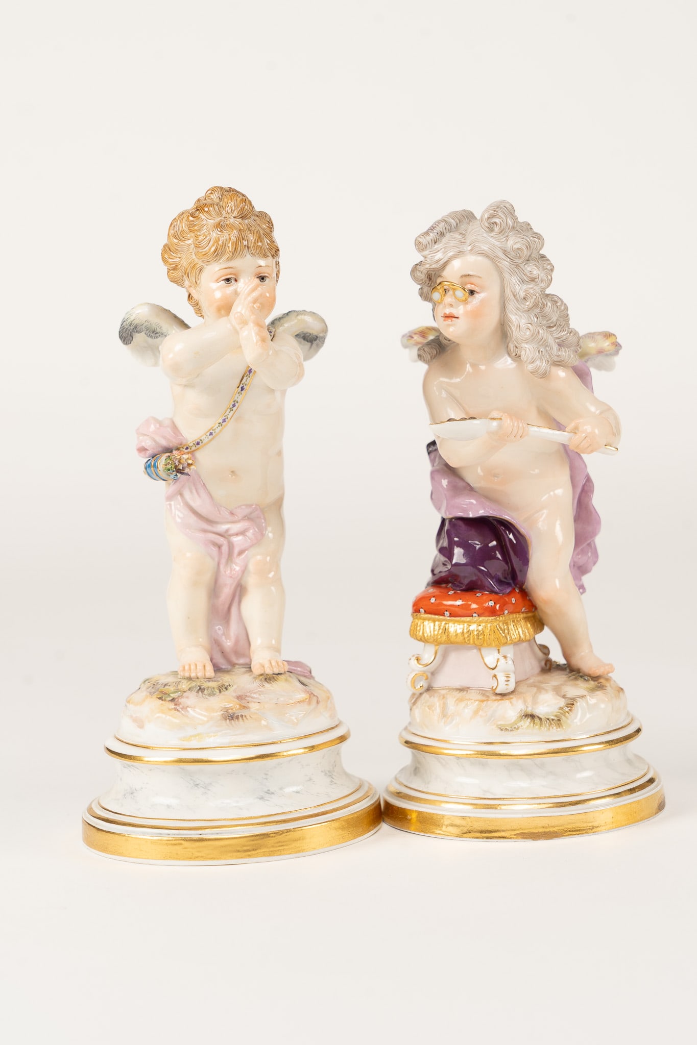 Pair of Meissen Porcelain Cherub Figures (1 of 9)