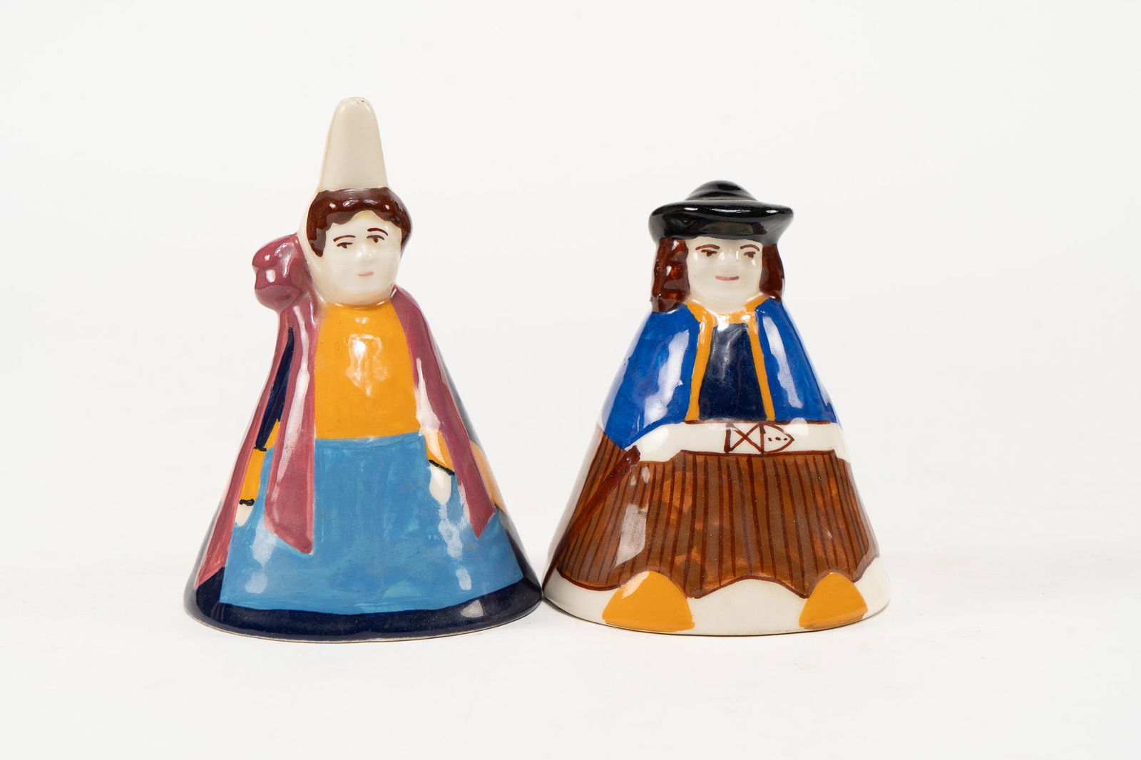 Pair of French Faience Henriot Quimper Bell Figures (1 of 2)