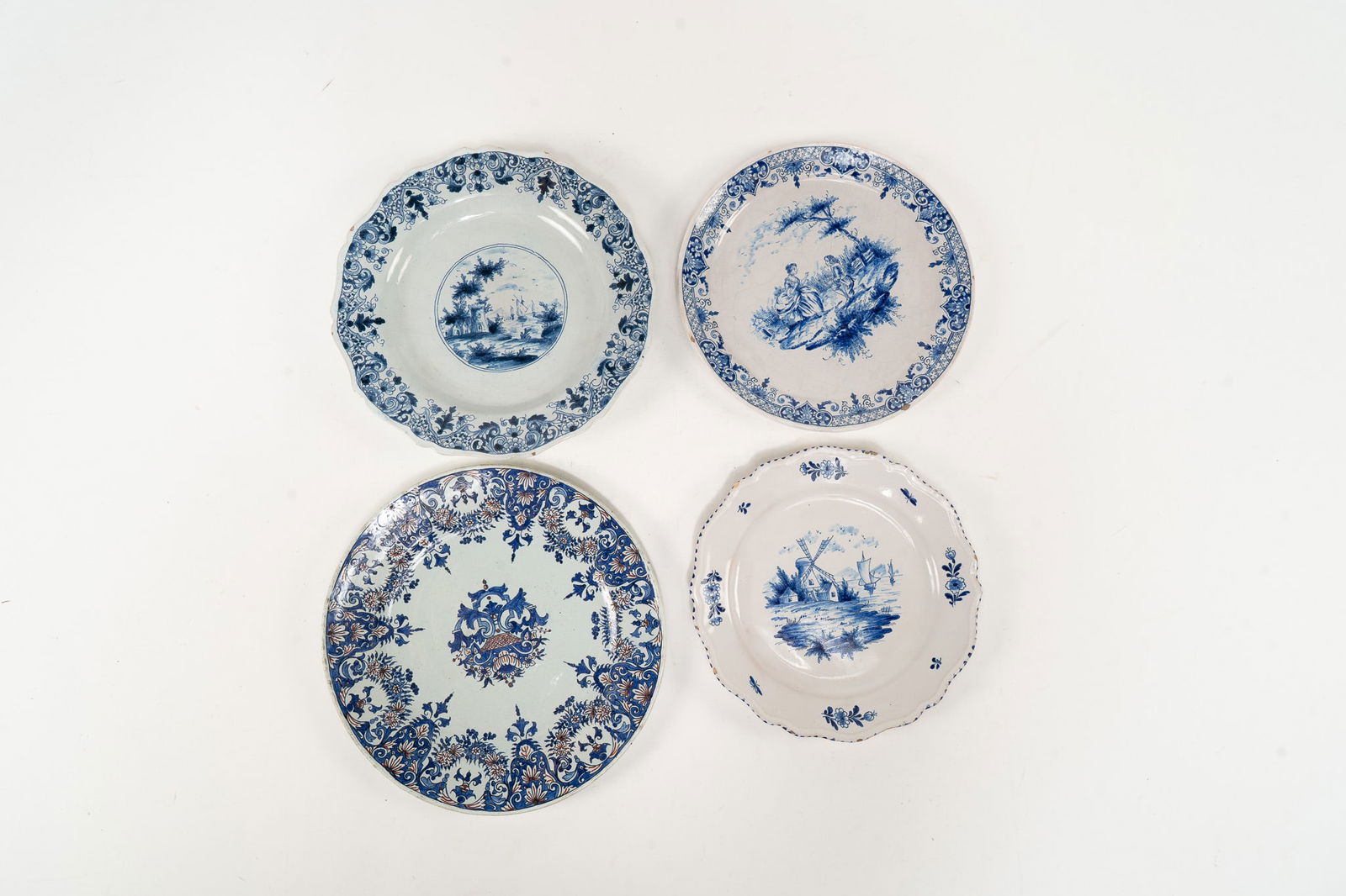 Lot of 4 Assorted French Faience Plates (1 of 5)