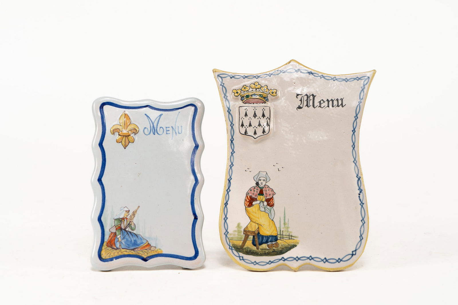 Pair of French Faience Quimper Menu Boards (1 of 2)
