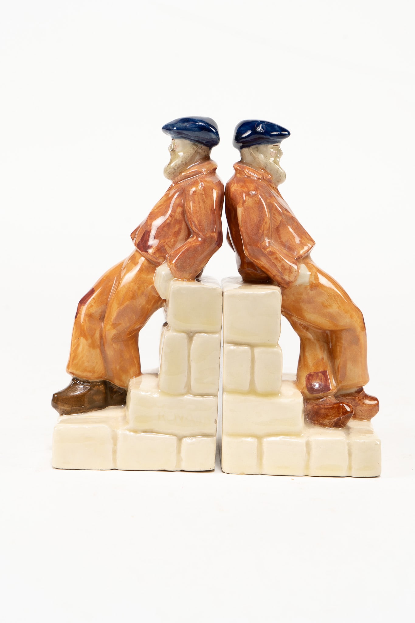 Pair of French Faience HB Quimper Renaud Sailor Bookends (1 of 3)