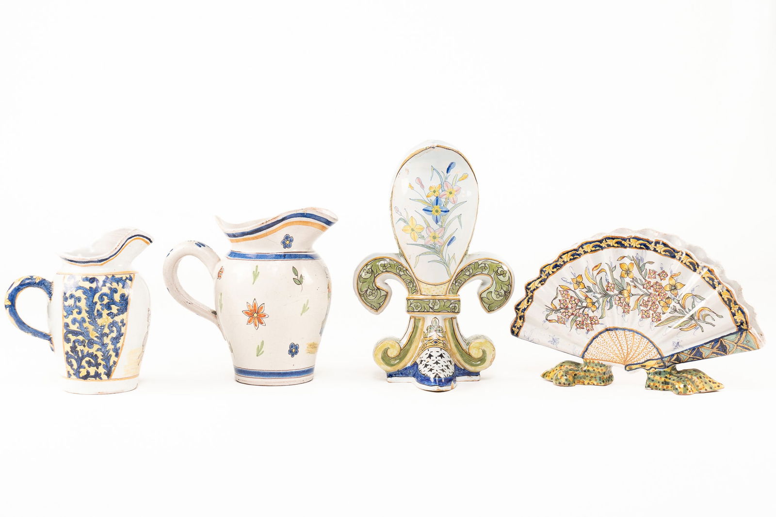 Lot of 4 Assorted French Faience Vessels (1 of 10)