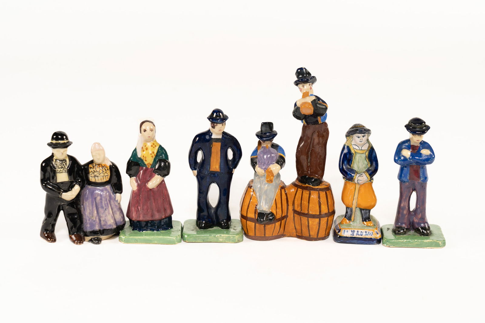 Lot of 6 French Faience Quimper Figures (1 of 8)