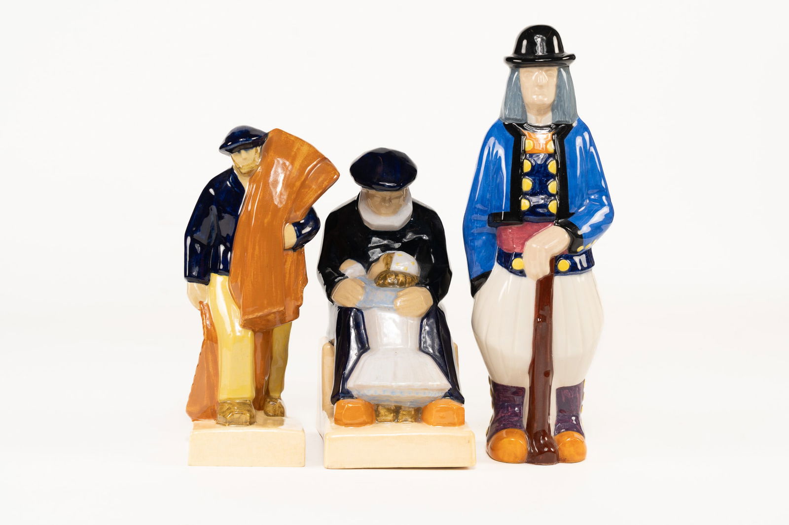 Lot of 3 French Faience Henriot Quimper Large Figures (1 of 11)