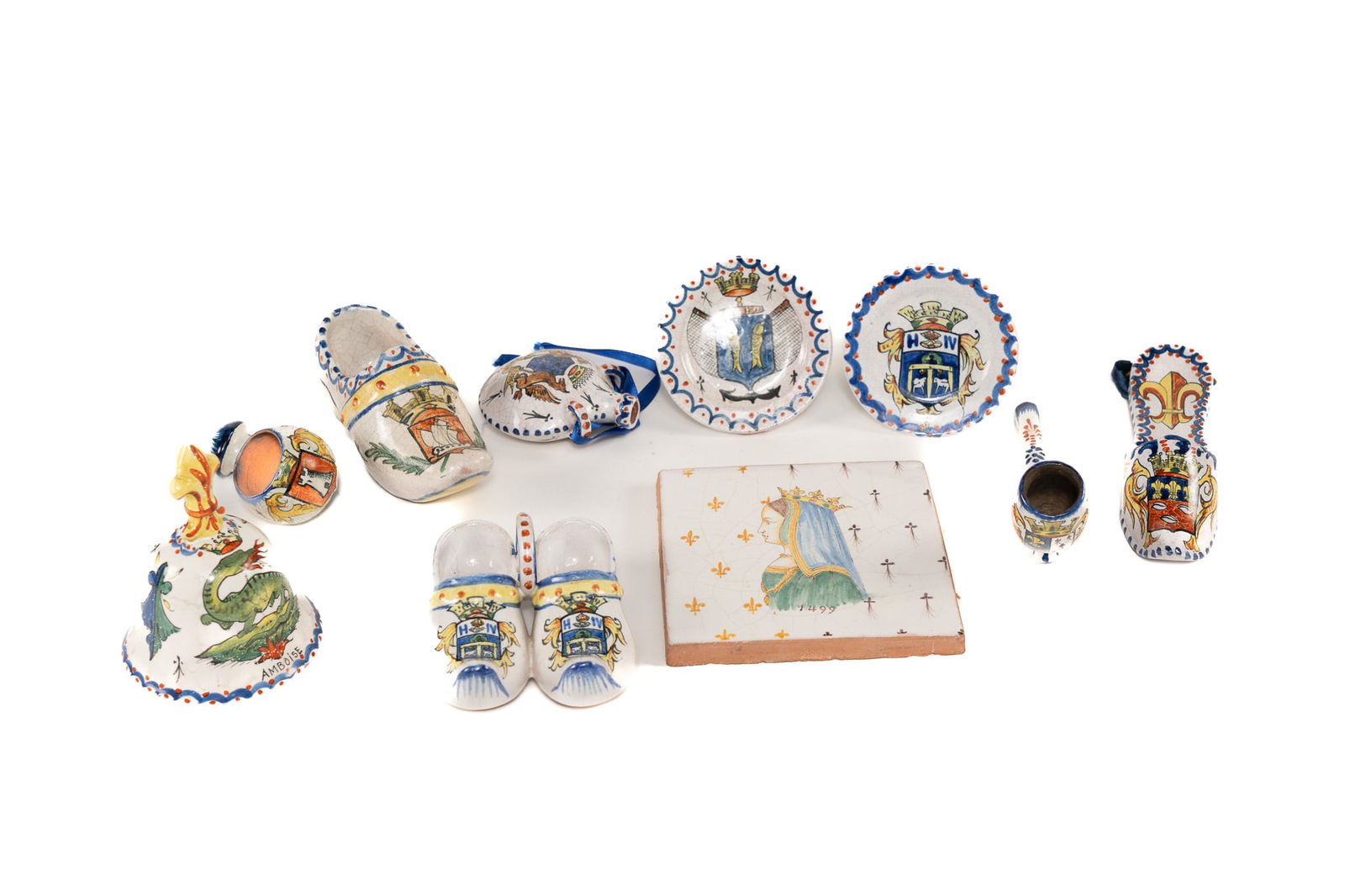 Lot of 10 Assorted French Faience Alcide Chaumeil Trinkets (1 of 12)