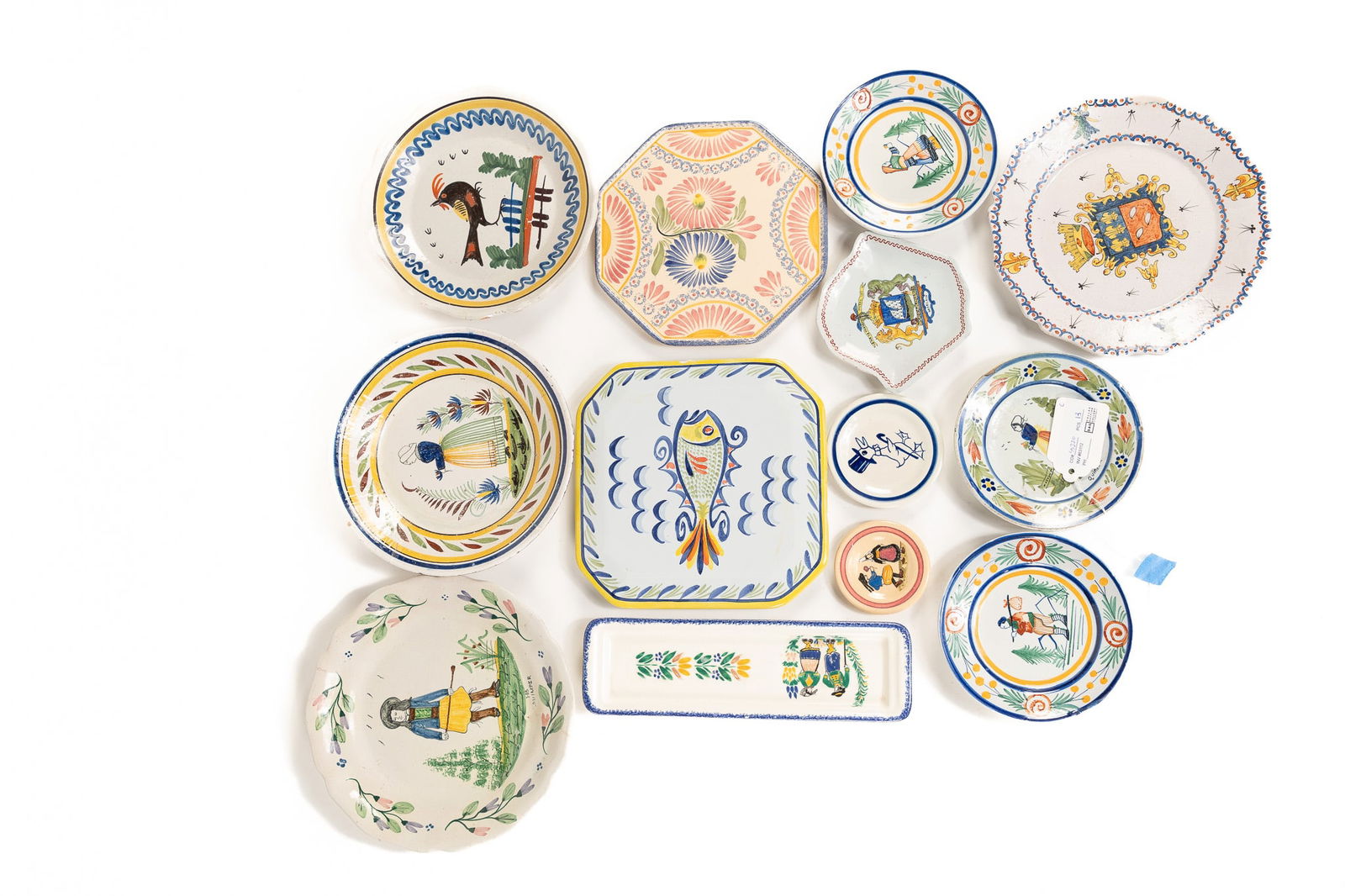 Lot of 13 Assorted French Faience Plates and Trays (1 of 20)