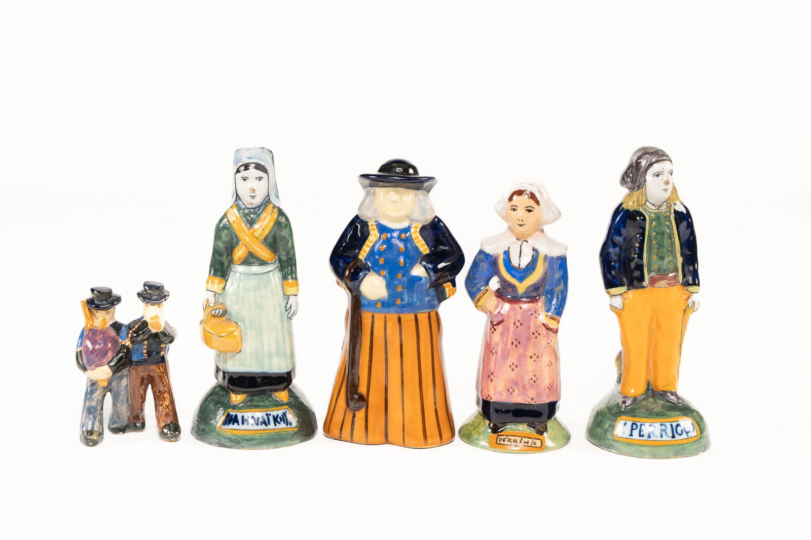 Lot of 5 Assorted French Faience Figures (1 of 14)