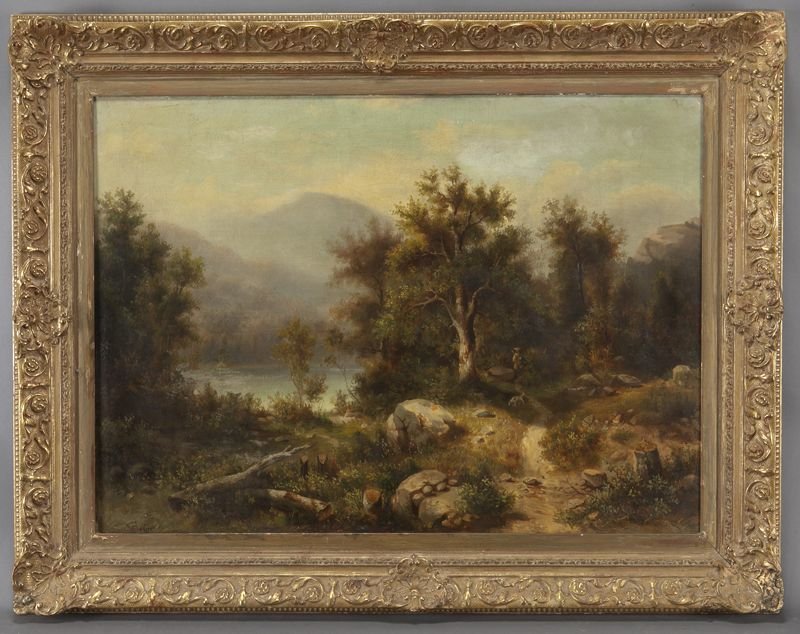 Continental School oil on canvas depicting: Continental School oil on canvas depicting a landscape, fourth quarter 19th C. Signed lower left "A Shaeffer". Canvas: 25.5''H x 35.75''W; Frame: 34.5''H x 44.5''W.
