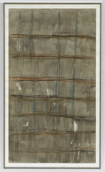 Gunther Forg, "Campo 2" watercolor and gouache: Gunther Forg, "Campo 2" watercolor and gouache on paper, 1990. Signed and dated upper center "Forg 5/2/90"; titled lower left. Sheet: 103.75''H x 59.75''W; Frame: 105.75''H x 61.75''W. Provenance: Chr