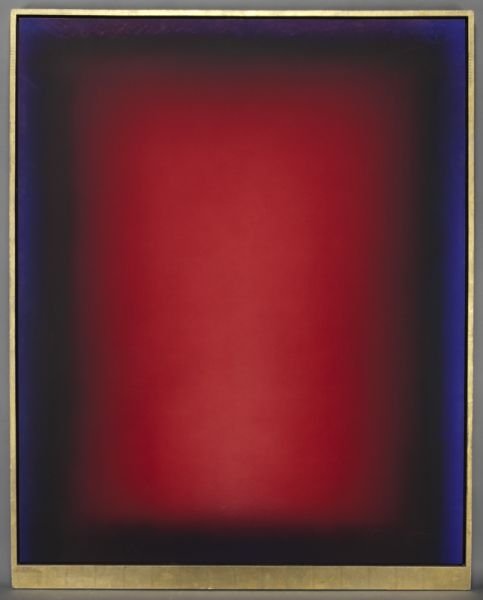 Eric Orr, "Red Time Window" oil and blood on: Eric Orr, "Red Time Window" oil and blood on linen mounted on panel. Unsigned. Overall: 60''H x 48''W. Provenance: Collection of Anne McCarthy, Cambridge, MA, acquired directly from artist; Bonhams Sa
