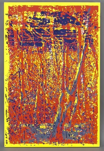 Angus Fairhurst, "Underdone/Overdone painting No.: Angus Fairhurst, "Underdone/Overdone painting No. 24" acrylic and silkscreen on panel, 1998. Unsigned. With label verso "The Atara Collection, Israel, Acq. No. A-6141". Panel: 35.5''H x 23.5''W. Prove