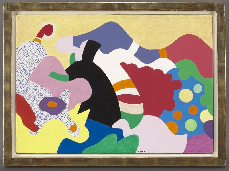 Otmar Alt, "Geschiehten aris dem Zanferland VI": Otmar Alt, "Geschiehten aris dem Zanferland VI" oil on canvas, 1970. Signed and dated lower center "O. Alt 70"; signed, titled and inscribed "Berlin" on the frame support. Canvas: 13.75''H x 19.75''W;