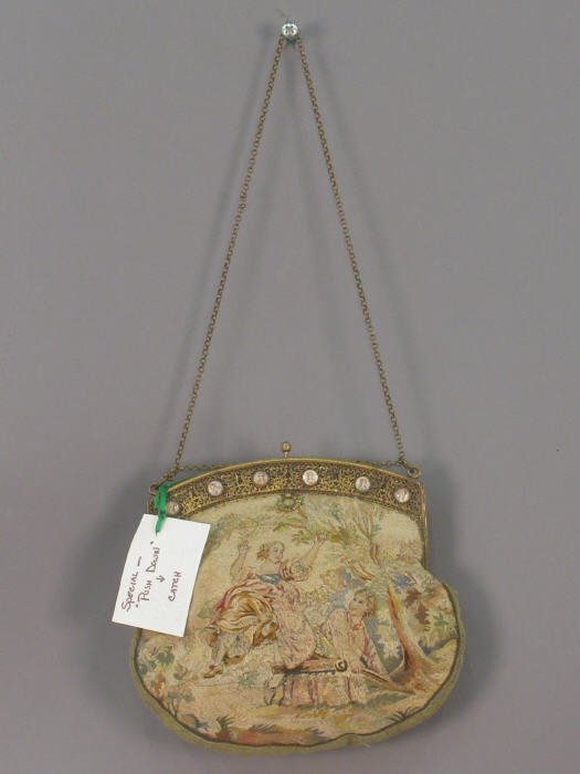 Vintage purse with miniature portraits
