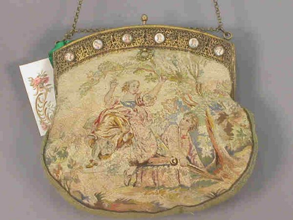 Vintage purse with miniature portraits - 2