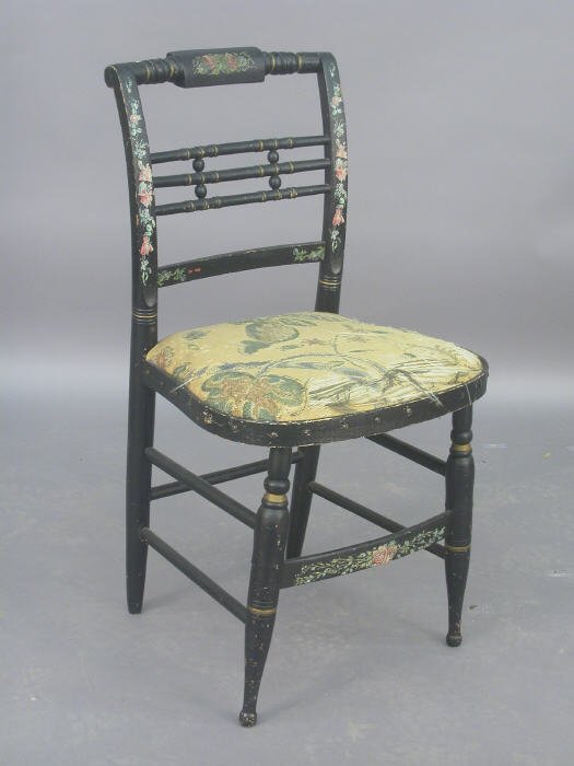 Two Hitchcock style chairs, stencilled - 2