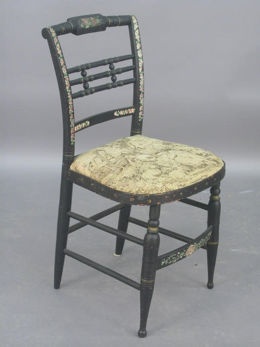 Two Hitchcock style chairs, stencilled - 3