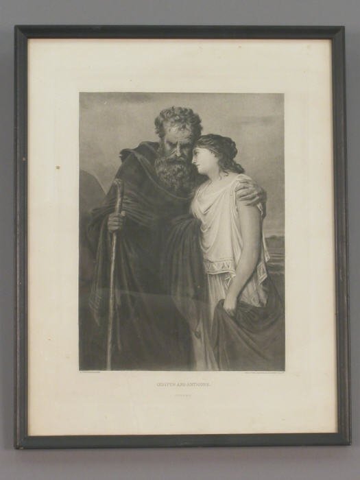 Intaglio print titled "Oedipus and
