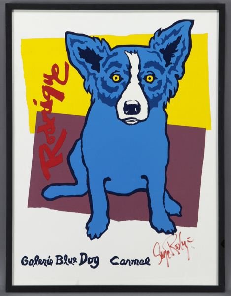 George Rodrigue, "Carmel Edition I" silkscreen,: George Rodrigue, "Carmel Edition I" silkscreen, 1991. Signed lower right "George Rodrigue" and numbered 30/90. Sight: 33.875"H x 25.625"W; Frame: 35.625"H x 27.25"W. George Rodrigue (American, 1944-20