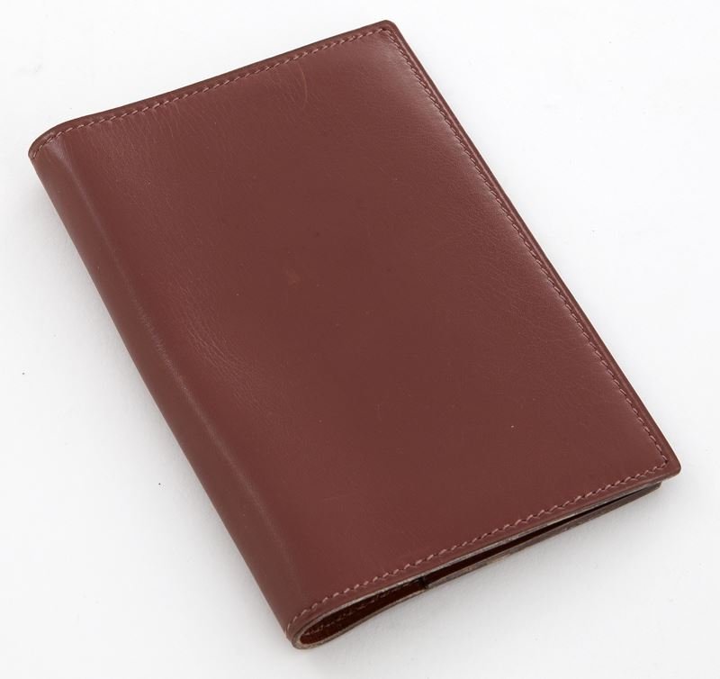 Hermès vintage brown leather address book: Hermès vintage brown leather address book stamped Hermès, Paris. 5.25" H x 3.75" W, Circa - 1970's.
