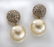 18K gold, diamond & South Sea pearl earrings