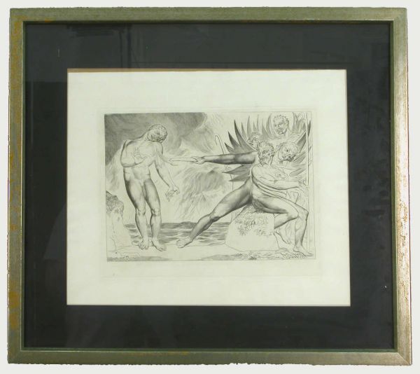 William Blake engraving, illustration for Dante's: "The Divine Comedy". William Blake was born in London in 1757 where he lived most of his life. Blake was a British poet, painter, visionary, mystic and engraver who illustrated and printed his own boo