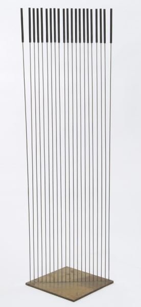 Harry Bertoia, "Sound Sculpture" beryllium, copper: Harry Bertoia, "Sound Sculpture" beryllium, copper and brass. 68"H with a 15.75" square base. PROVENANCE: Staempfli Gallery, Philadelphia, PA, 1974. Sotheby's New York: December 18, 2008, Lot 00193. P