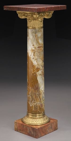 Classical bronze mounted marble and onyx pedestal (1 of 8)