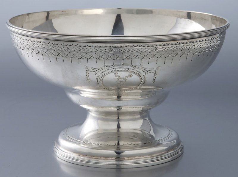 George III sterling silver pedestal bowl with (1 of 8)