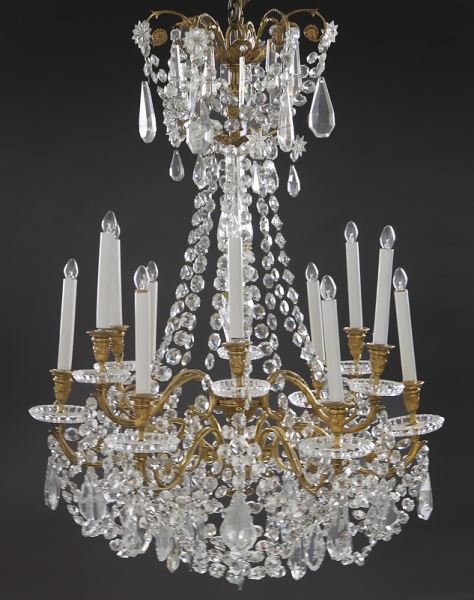 Signed Baccarat Louis XV style 12-light chandelier (1 of 6)