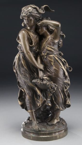 Auguste Moreau, "Untitled (Two girls gathering (1 of 9)