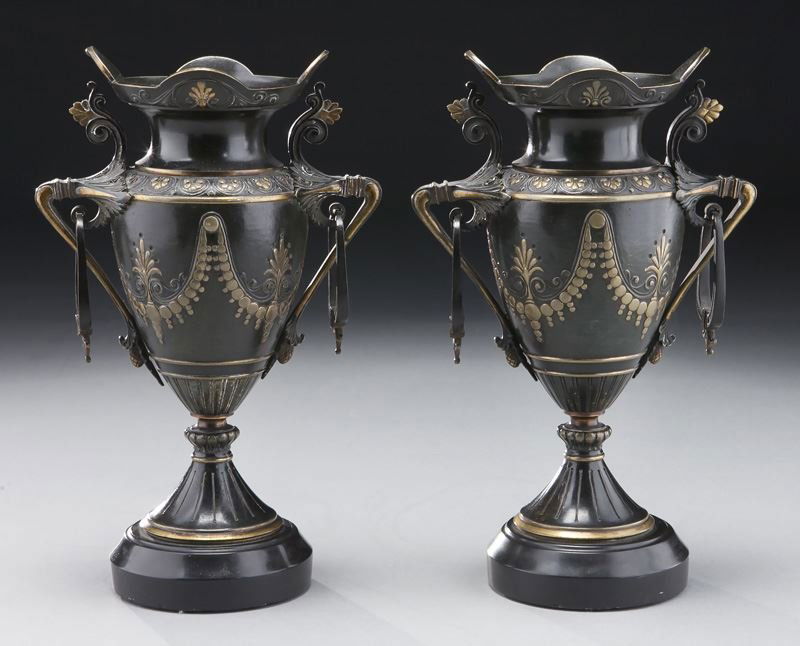 Pr. French Directoire style bronze incense burners (1 of 8)