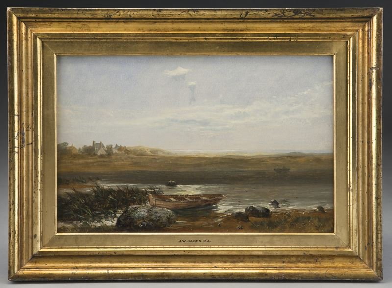 J. W. Oakes, "Untitled (Coastal scene with boat)" (1 of 7)