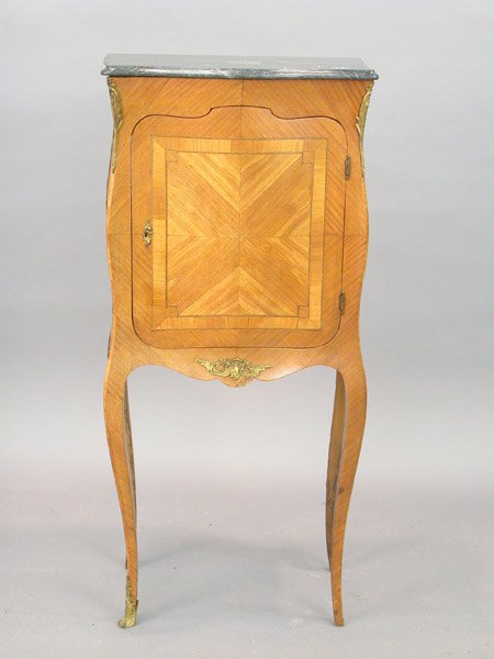 French marble top, serpentine front cabi - 2