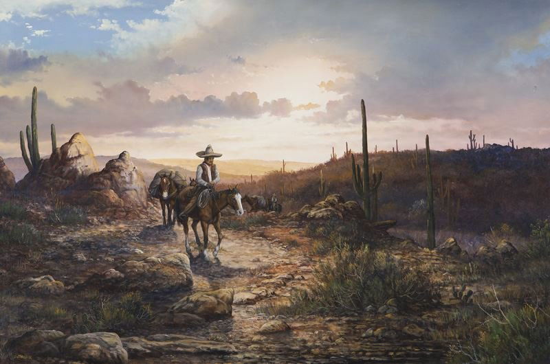 J. W. Thrasher, "Untitled (Desert sunset)" oil on (1 of 7)