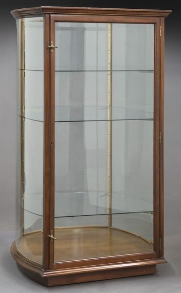 Mahogany curved glass display cabinet (1 of 9)