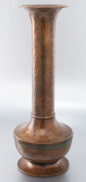 Roycroft 21" American Beauty hammered copper vase. (1 of 7)