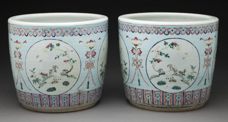 Pr. Chinese famille rose porcelain jardinières (1 of 7)