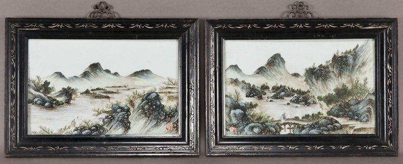 Pr. Chinese Republic porcelain screens attr. (1 of 8)