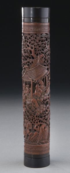 Chinese carved reticulated bamboo incense burner (1 of 6)