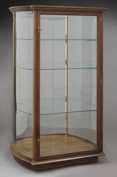 Mahogany curved glass display cabinet (1 of 10)